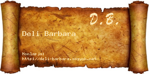 Deli Barbara névjegykártya